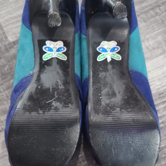 Blue Color-block High Heels - Picture 4 of 5